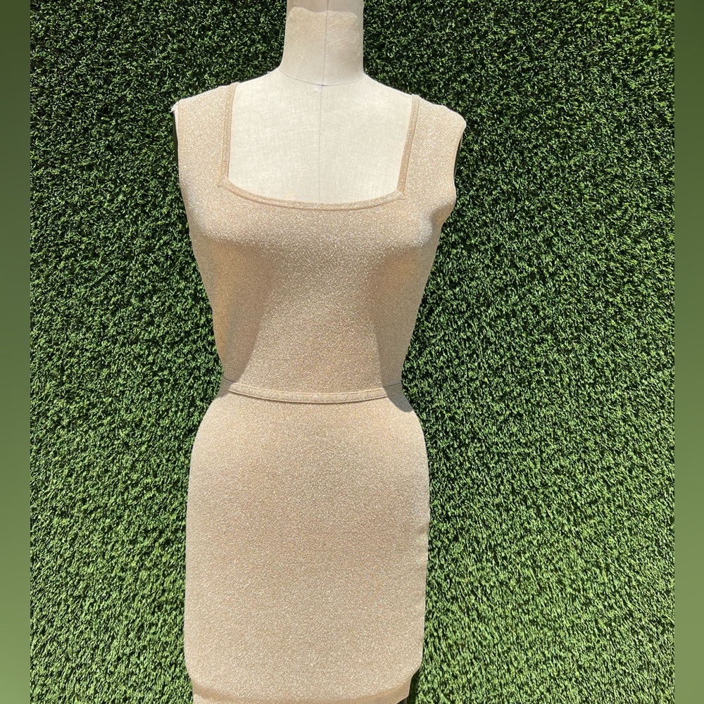 BCBG Maxazria metallic bodycon dress